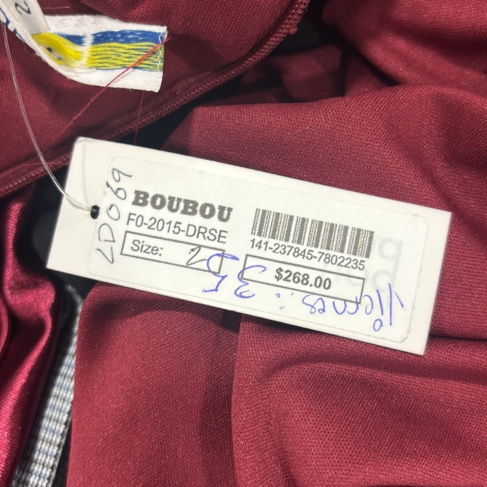 BOUBOU DRESS Off-Shoulder Burgundy Size:2 - Picture 9 of 9